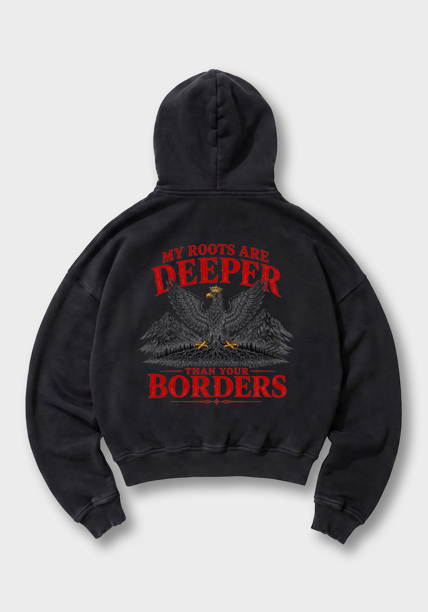Deep roots Oversized Hoodie - Black Back (Designed)