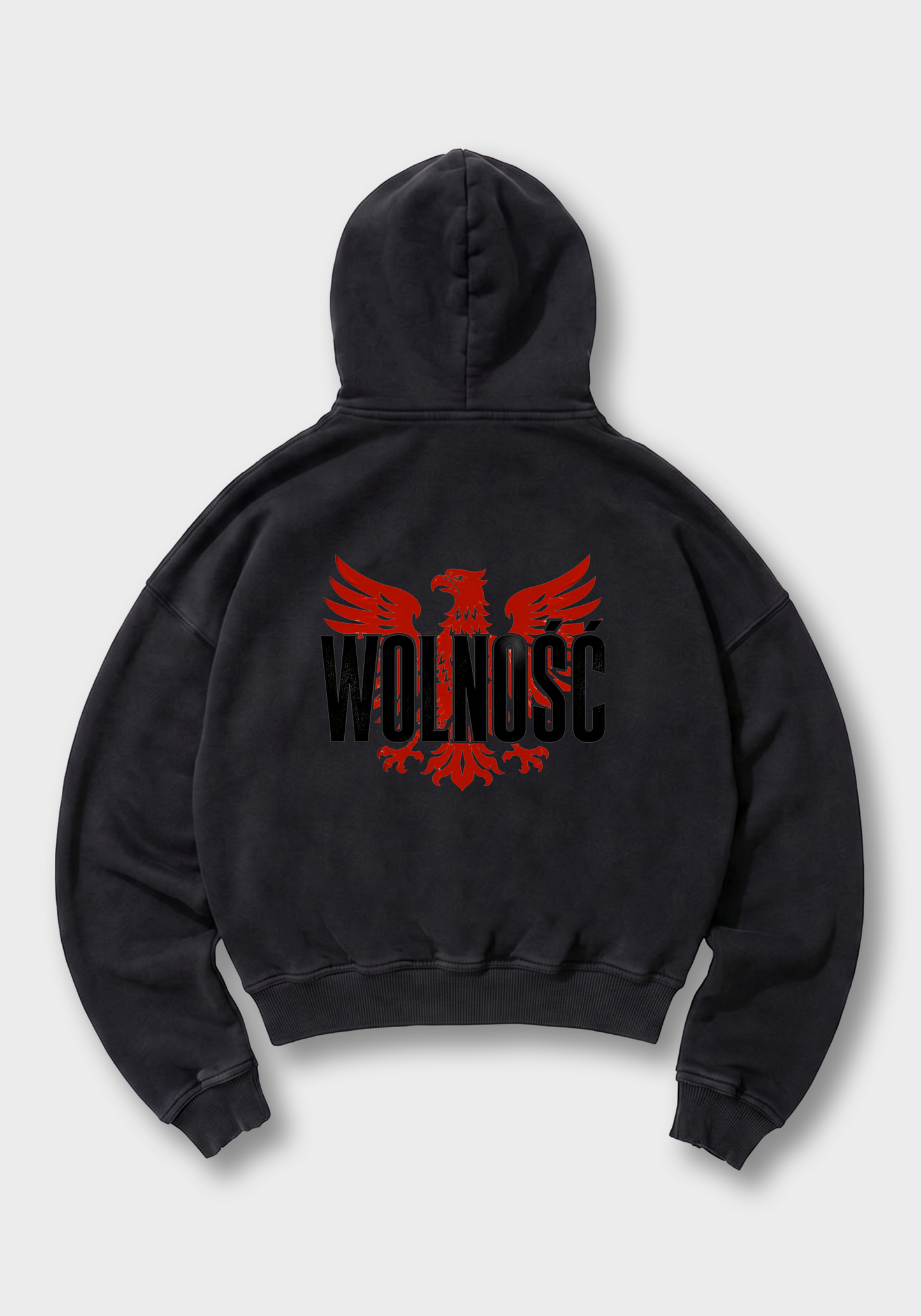 Wolnosc Oversized Hoodie - Black Back (Designed)