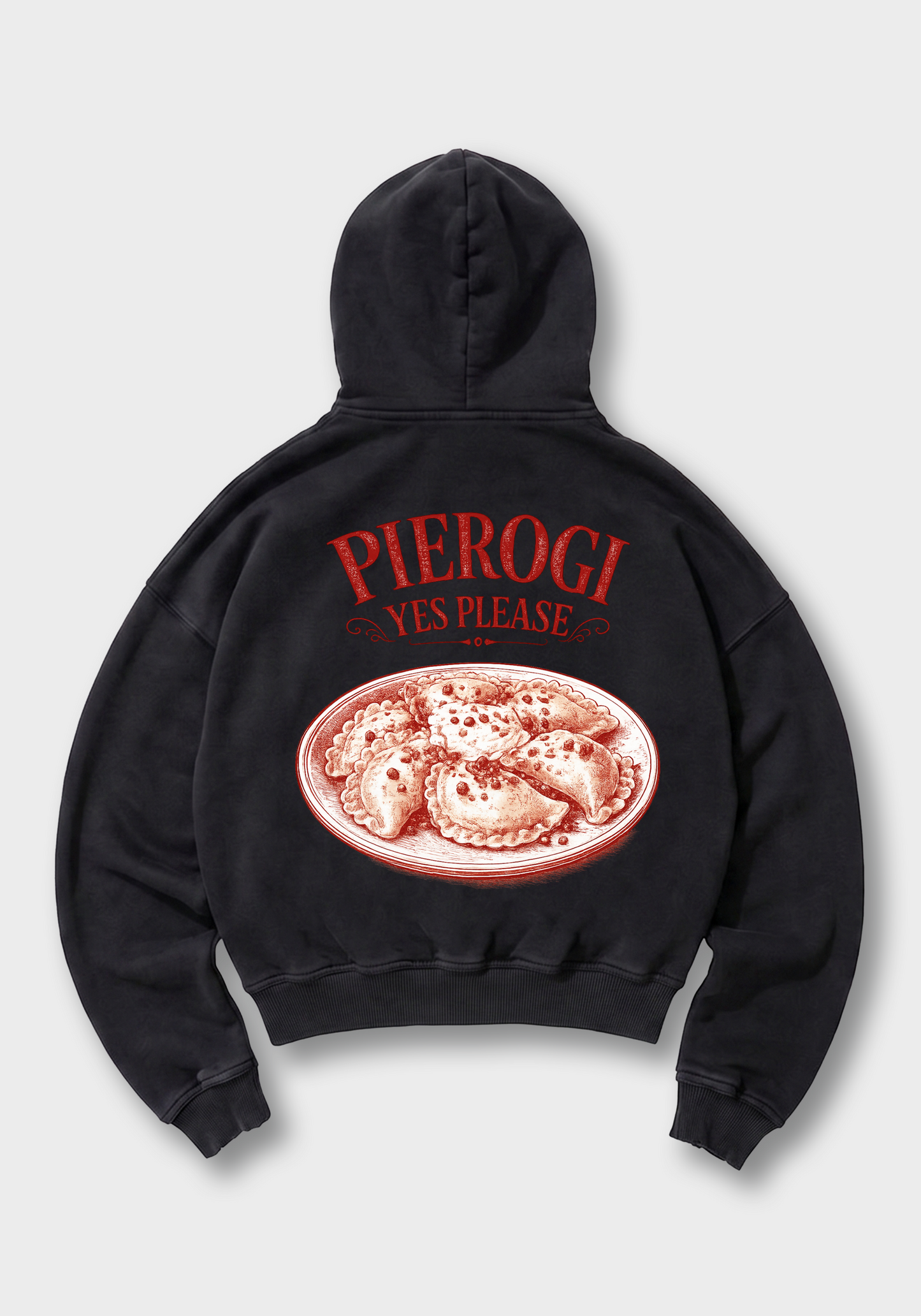 Pierogi Yes Please Oversized Hoodie - Black Back (Designed)