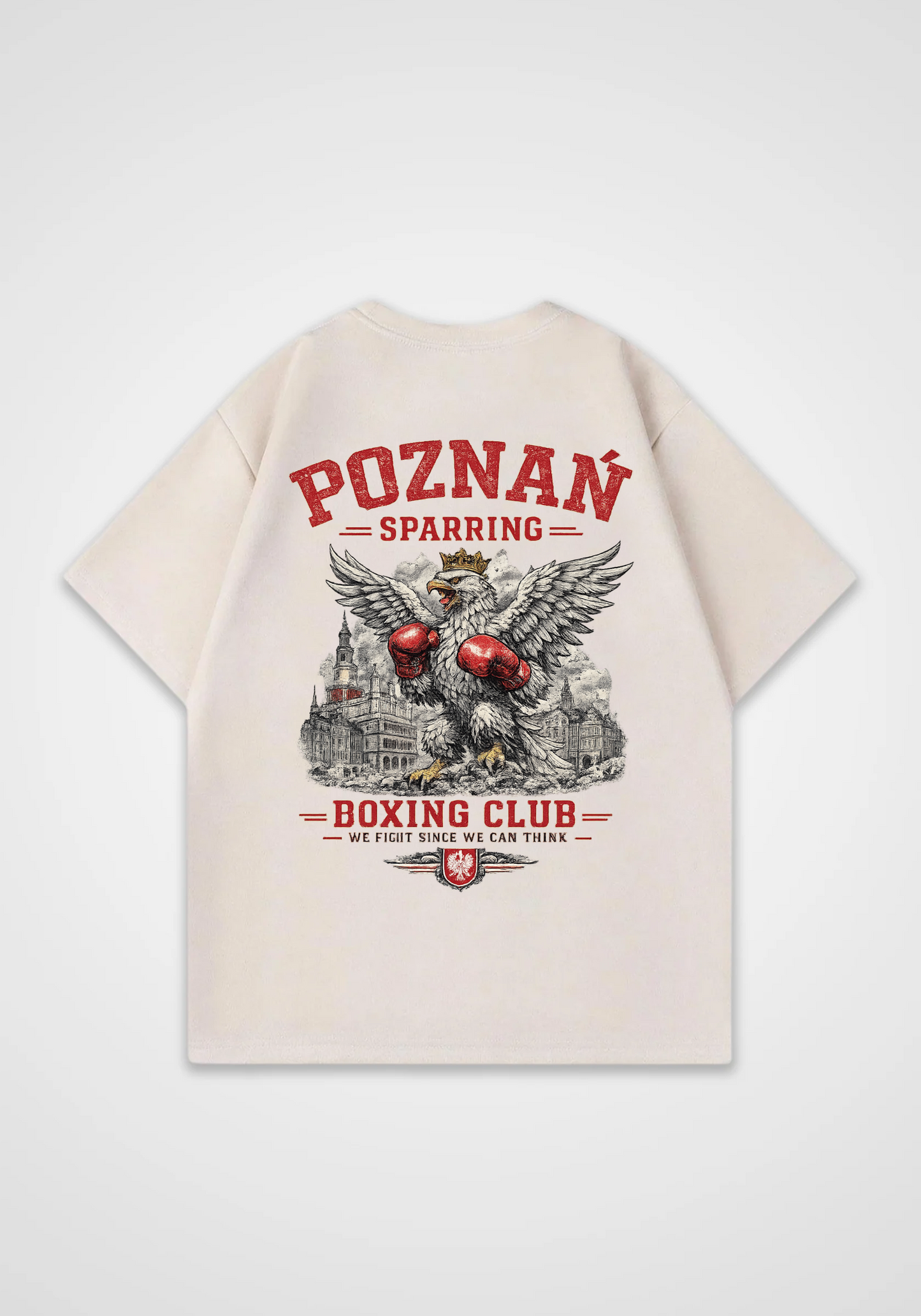 Poznan Boxing Club Oversized Shirt - Beige Back (Designed)