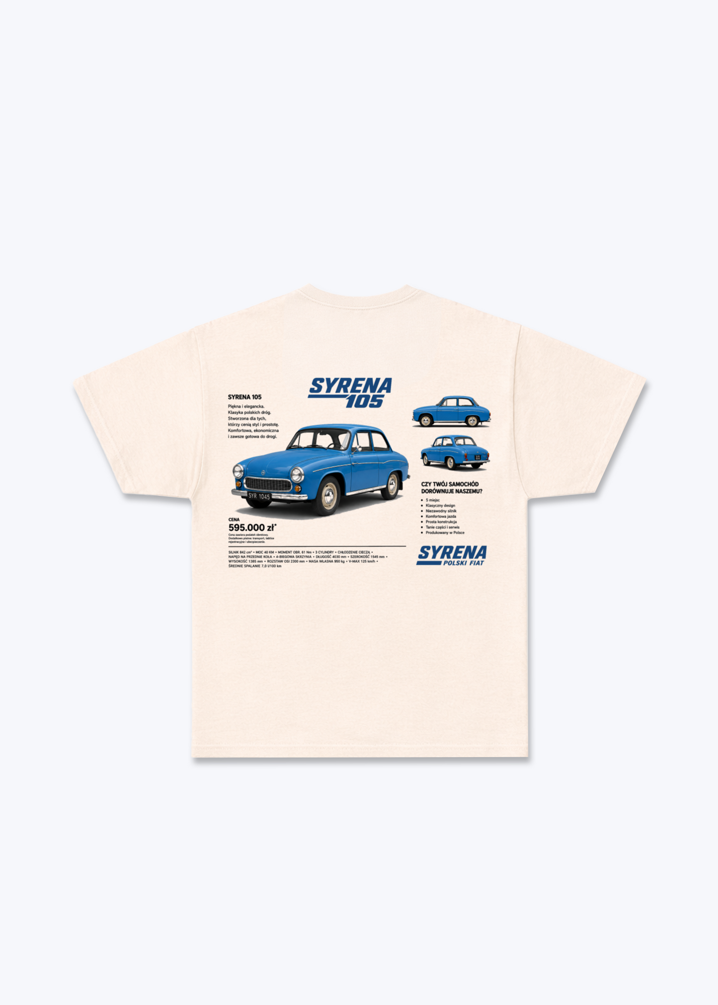 Syrena 105 Regular Shirt - Beige Back (Designed)