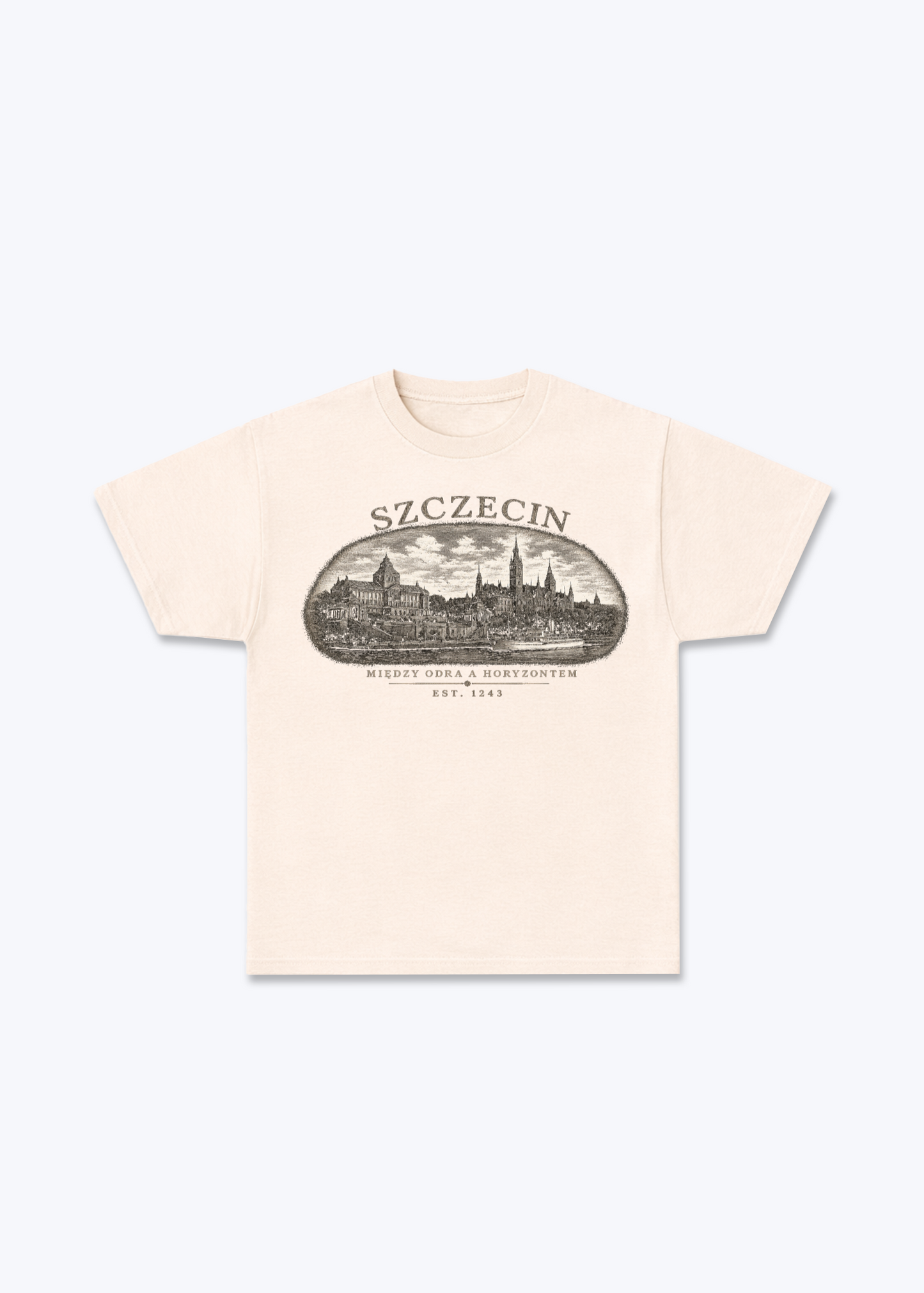Szczecin Regular Shirt - Beige Front (Designed)
