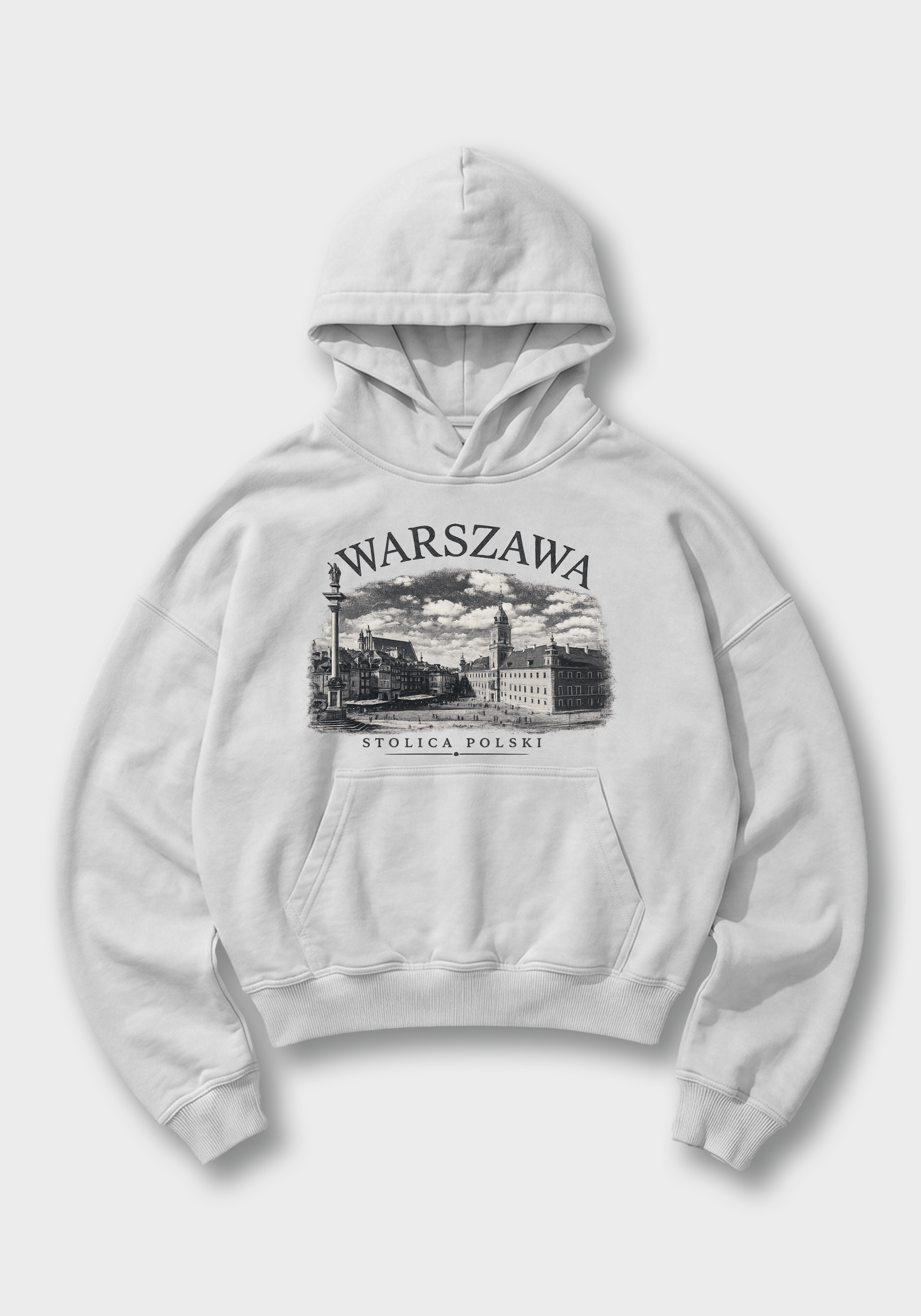 Warszawa Oversized Hoodie - White Front (Designed)