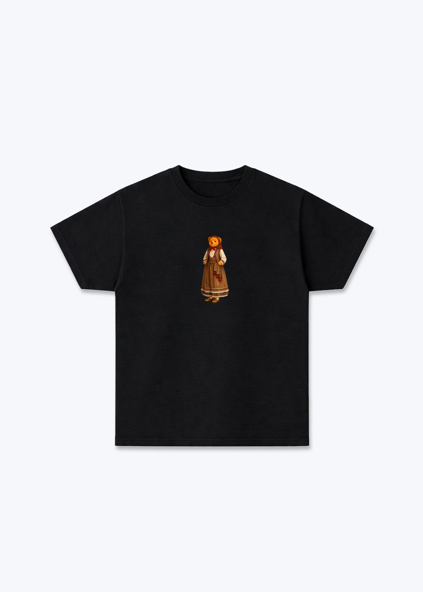 Babcia Miśka Regular Shirt - Black Front (Designed)