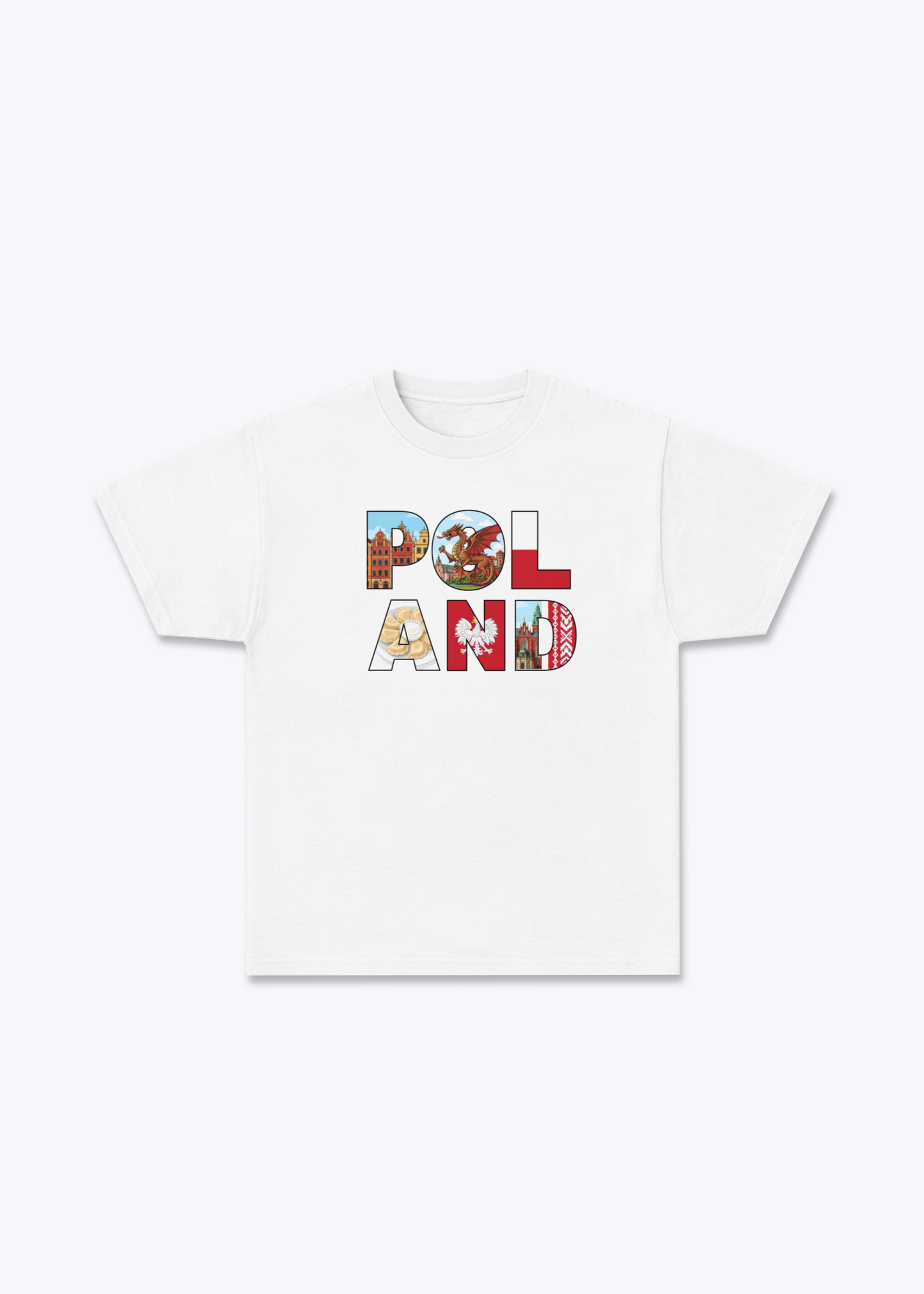 Poland Regular Shirt - White Front (Designed)