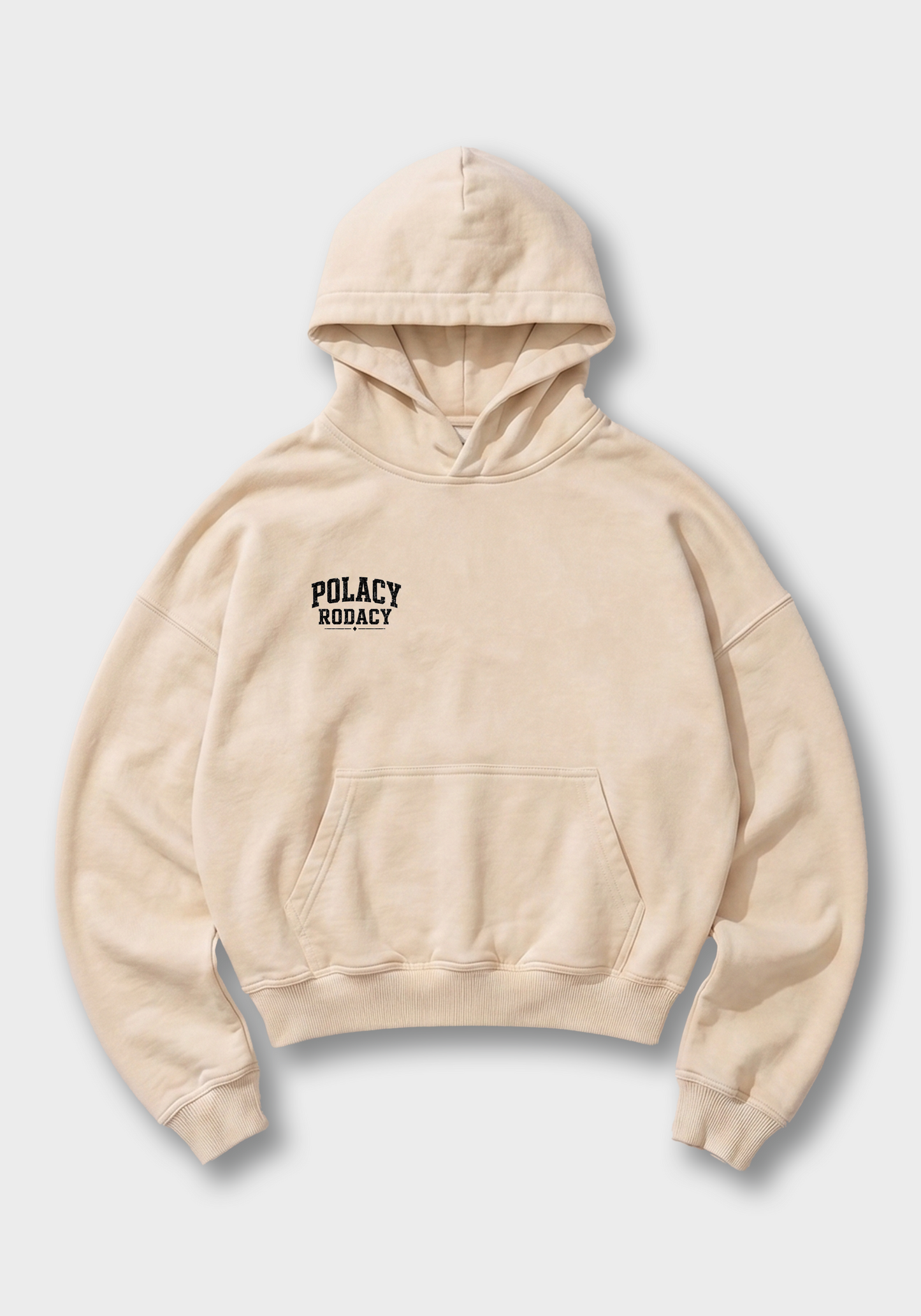 Polskie Tradycje Oversized Hoodie - Beige Front (Designed)