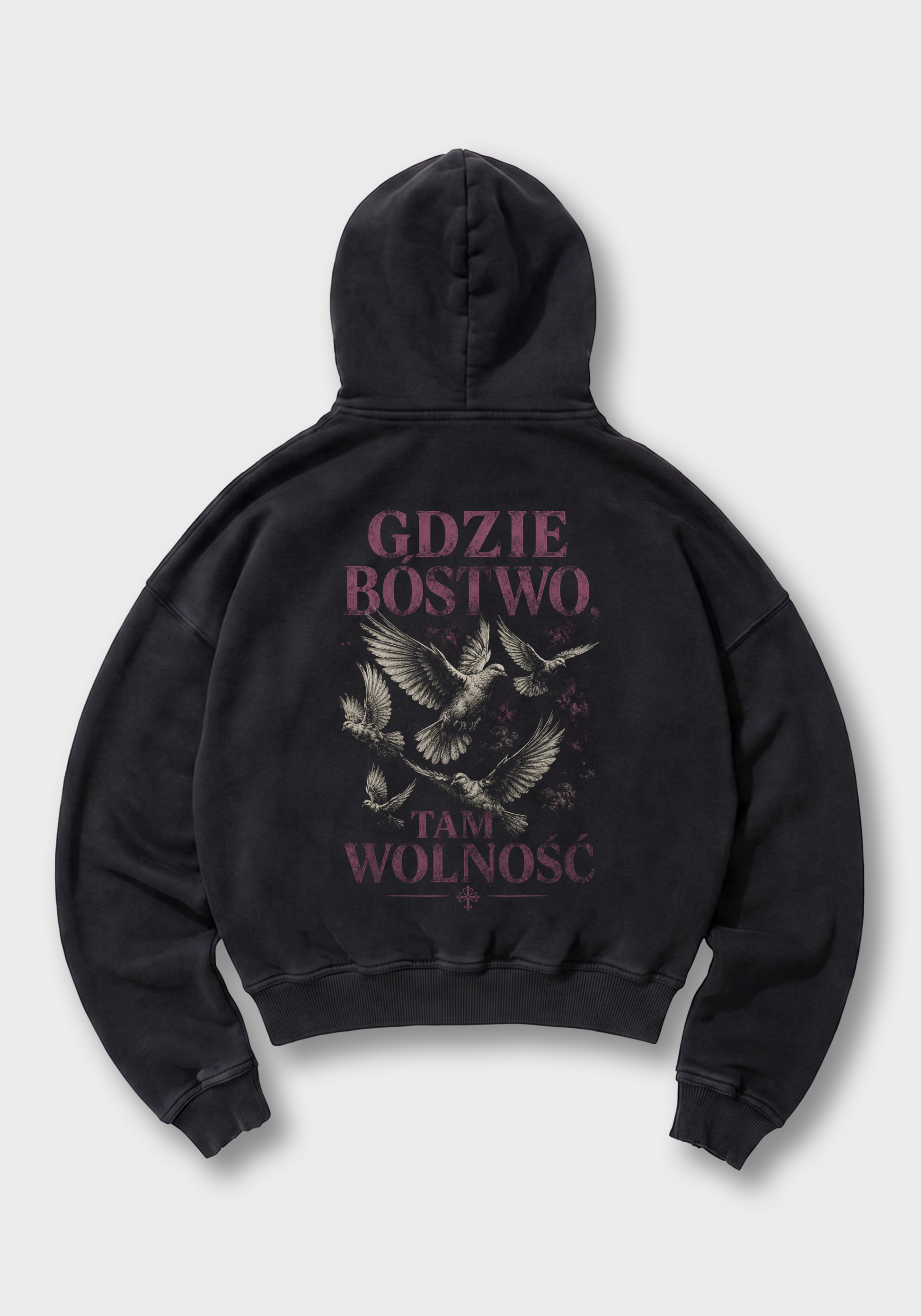GDZIE BOSTWO Oversized Hoodie - Black Back (Designed)
