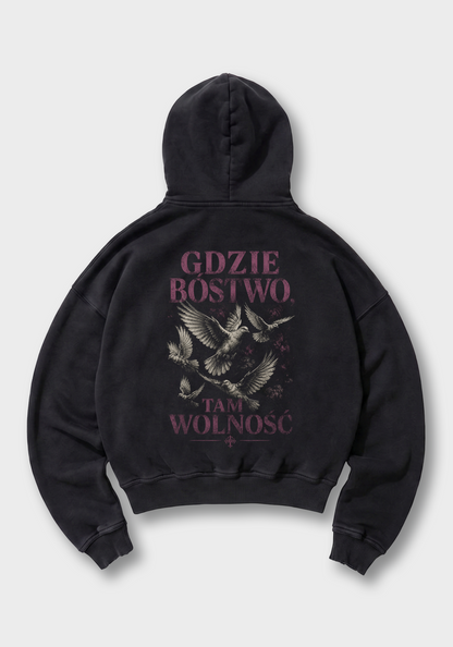 GDZIE BOSTWO Oversized Hoodie - Black Back (Designed)