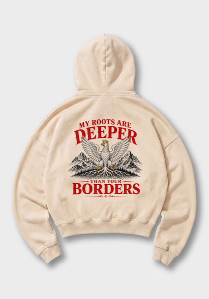 Deep roots Oversized Hoodie - Beige Back (Designed)
