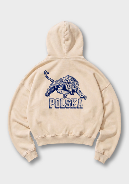 Polska Oversized Hoodie - Beige Back (Designed)