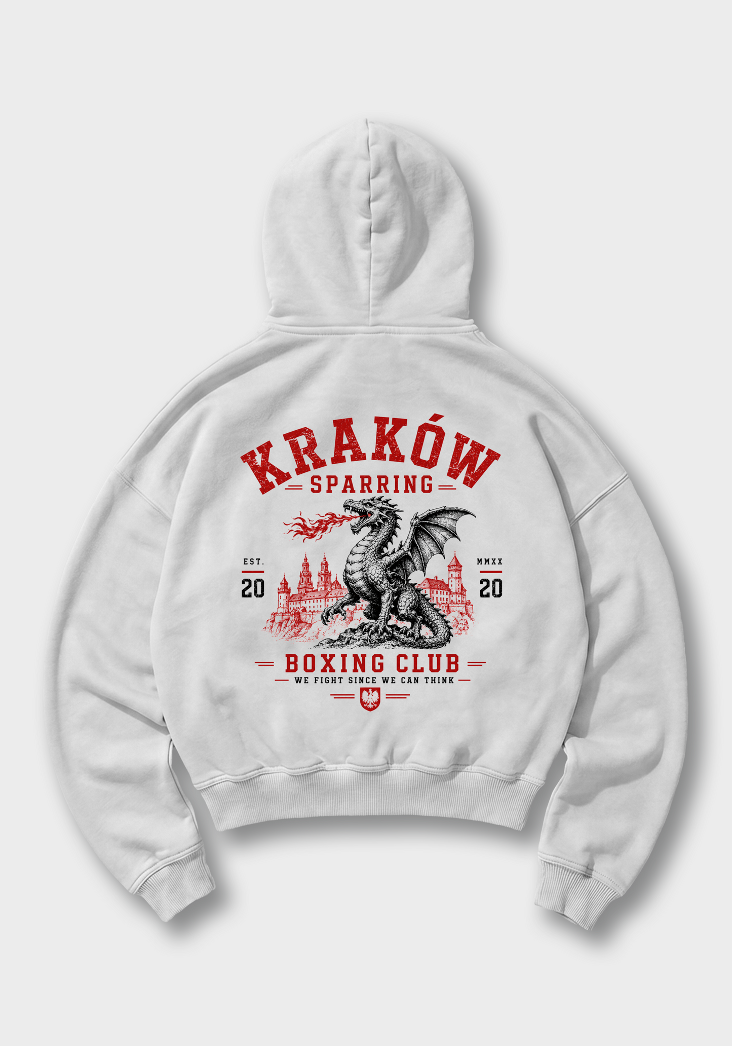 Krakow Oversized Hoodie - White Back (Designed)