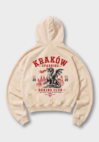 Krakow Oversized Hoodie - Beige Back (Designed)