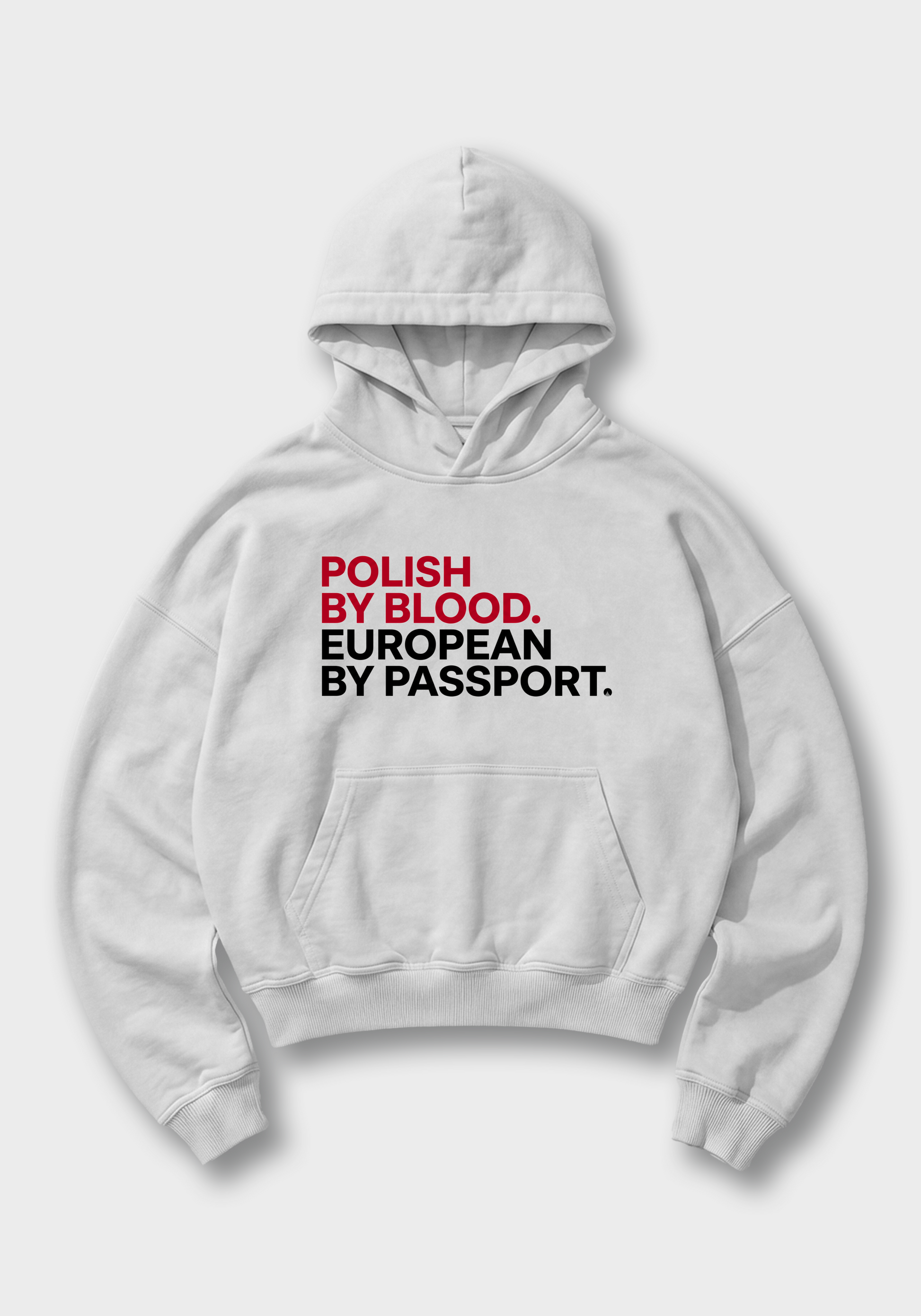 Polish by Blood Oversized Hoodie - White Front (Designed)