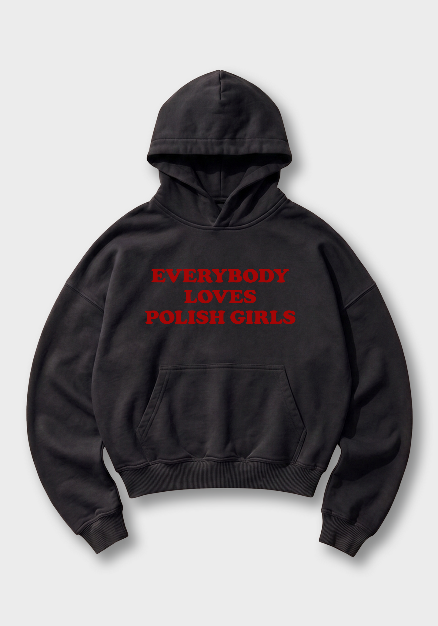 Everybody loves Polish Girls Oversized Hoodie - Black Front (Designed)