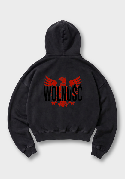 Wolnosc Oversized Hoodie - Black Back (Designed)