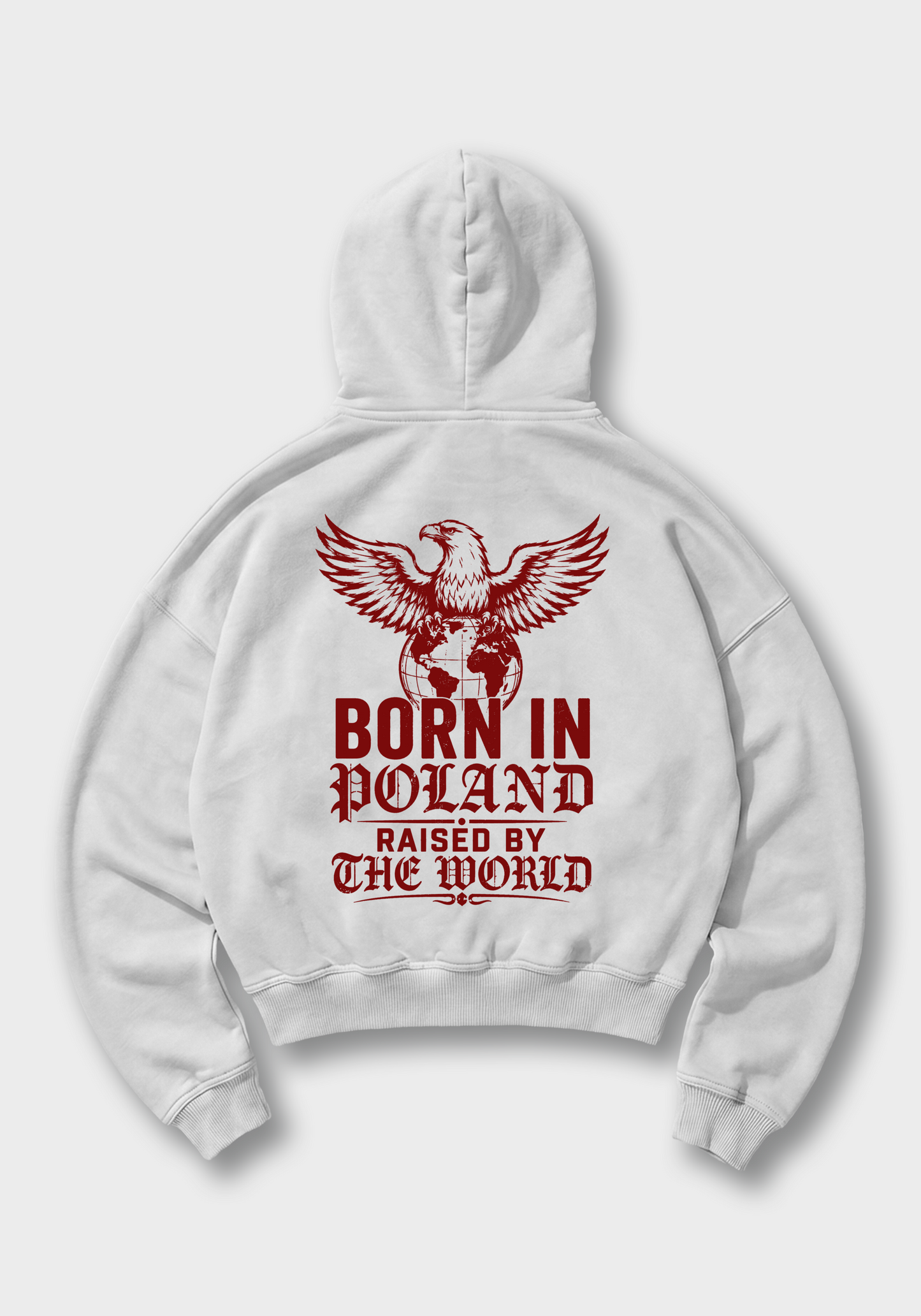 Born in Poland Oversized Hoodie - White Back (Designed)