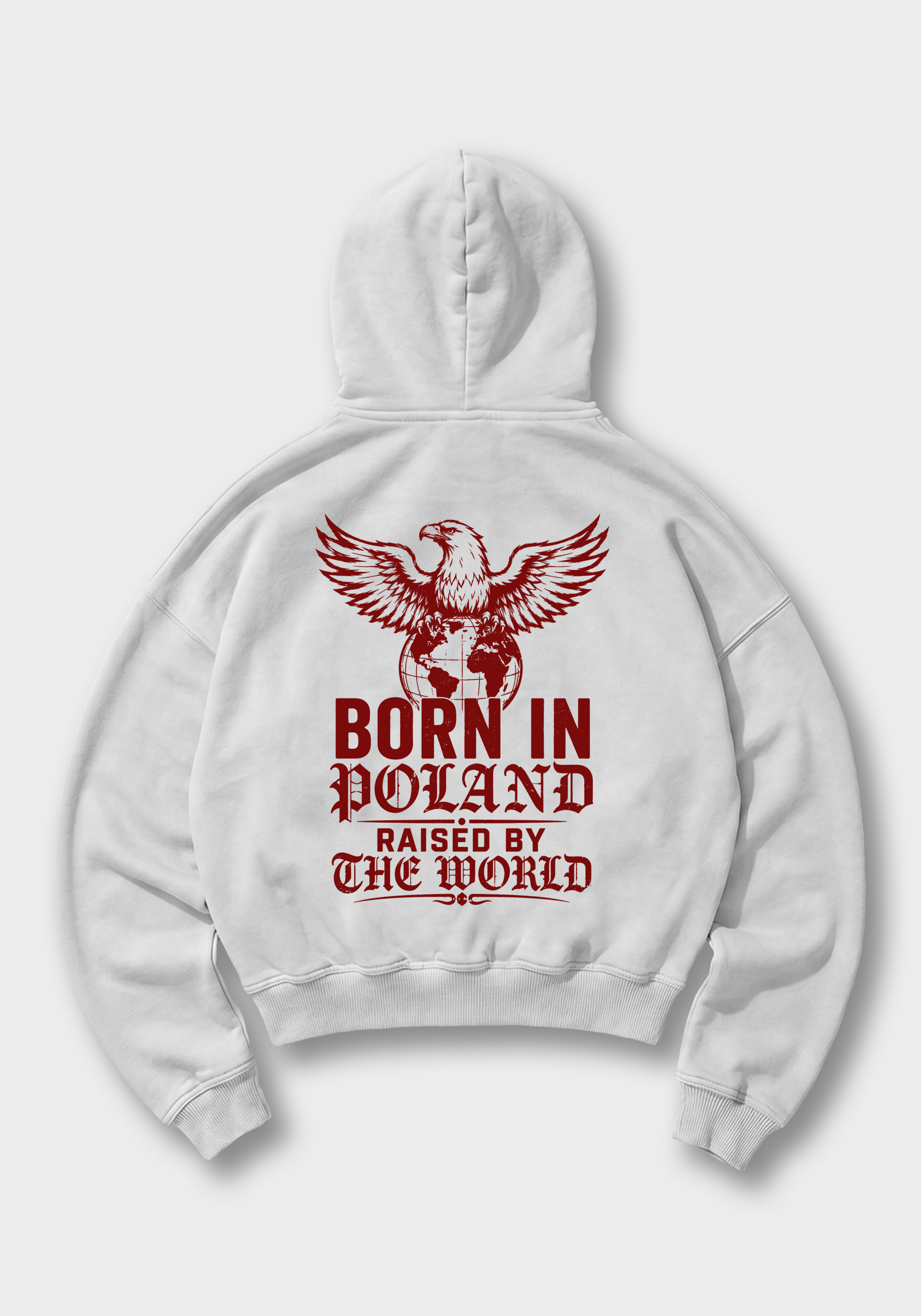 Born in Poland Oversized Hoodie - White Back (Designed)