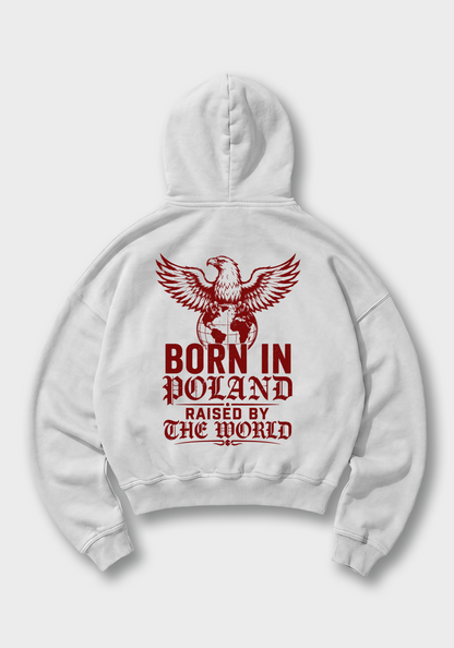 Born in Poland Oversized Hoodie - White Back (Designed)