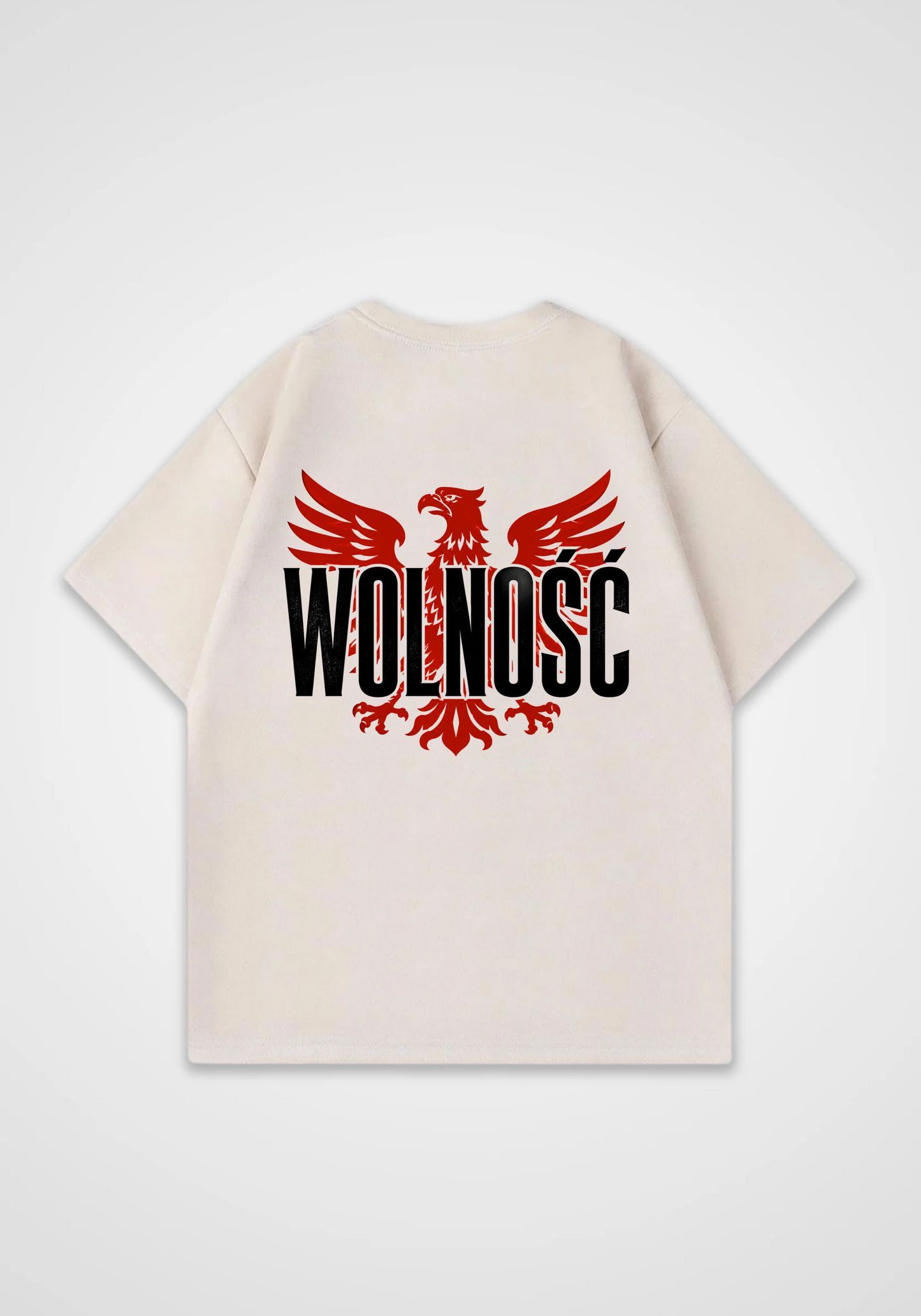 Wolnosc Oversized Shirt - Beige Back (Designed)