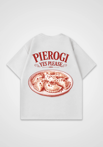 Pierogi Yes Please Oversized Shirt - White Back (Designed)