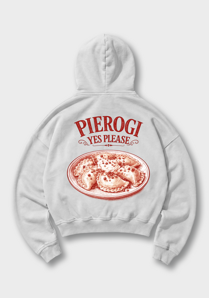 Pierogi Yes Please Oversized Hoodie - White Back (Designed)