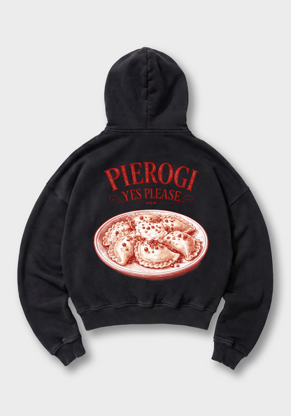 Pierogi Yes Please Oversized Hoodie - Black Back (Designed)