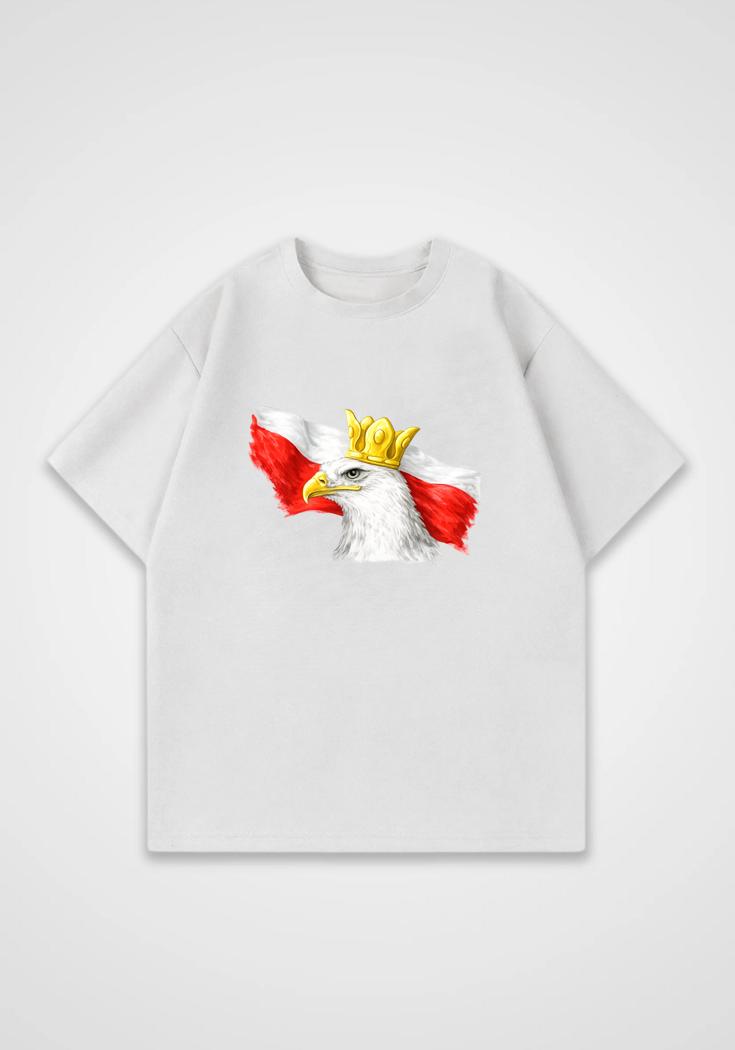 Polish Eagel Oversized Shirt - White Front (Designed)