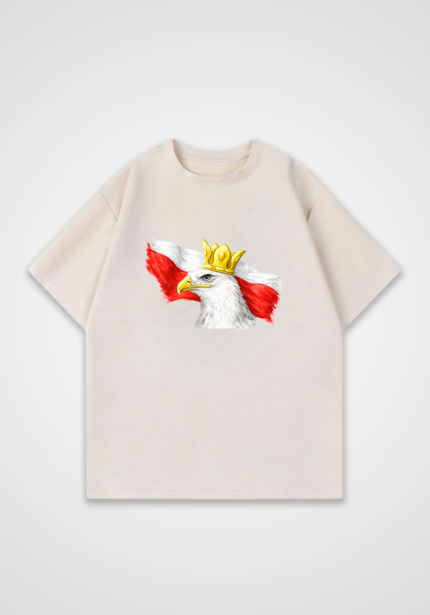 Polish Eagel Oversized Shirt - Beige Front (Designed)