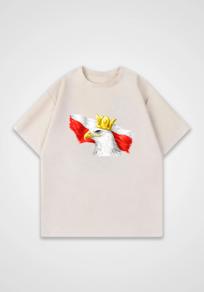 Polish Eagel Oversized Shirt - Beige Front (Designed)