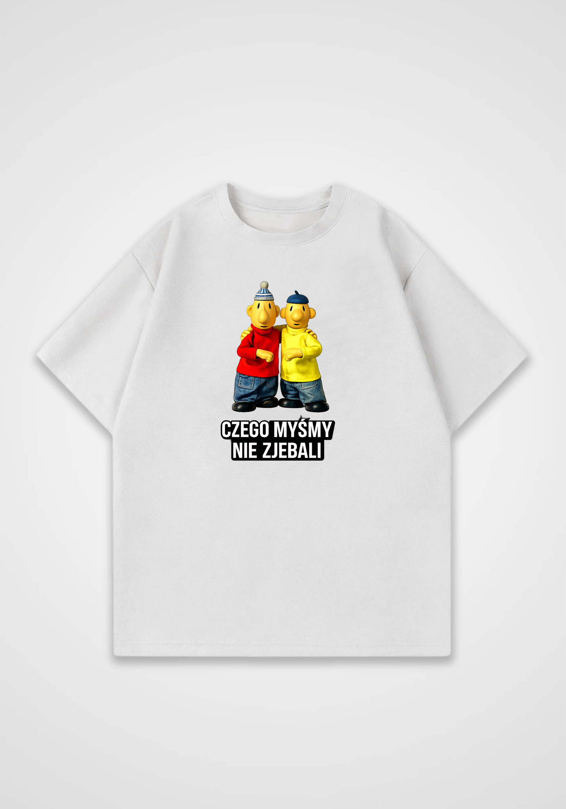 Sąsiedzi Oversized Shirt - White Front (Designed)