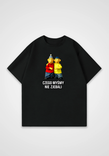 Sąsiedzi Oversized Shirt - Black Front (Designed)