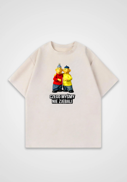 Sąsiedzi Oversized Shirt - Beige Front (Designed)