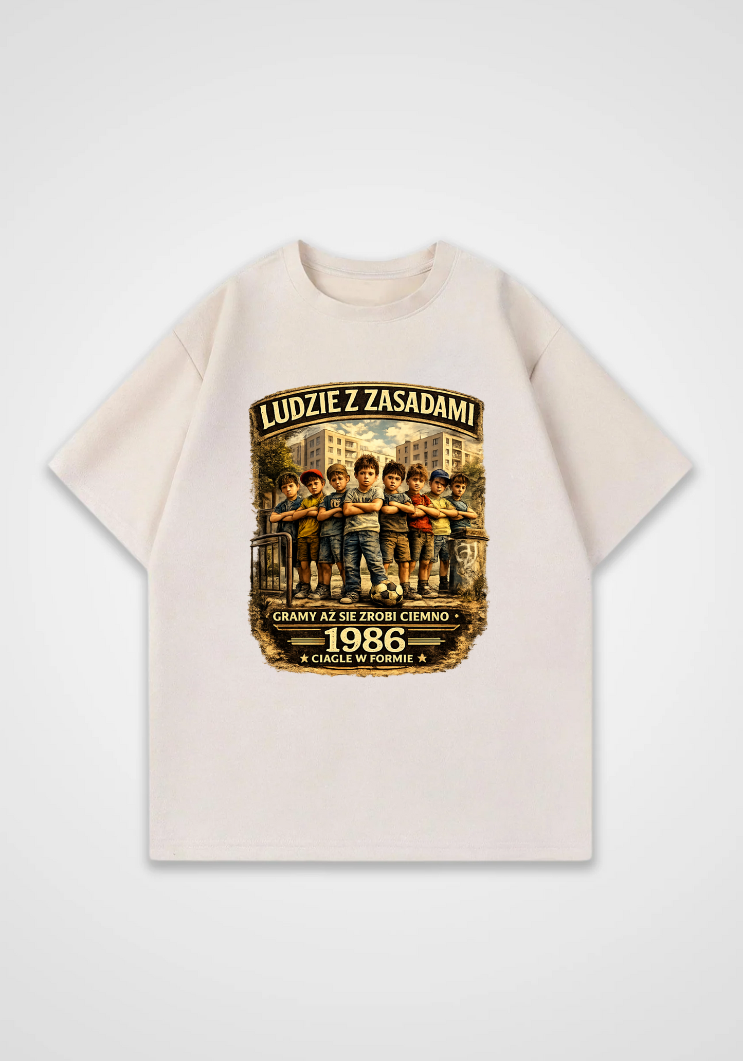 Gwiazdy nie widziałeś Oversized Shirt - Beige Front (Designed)