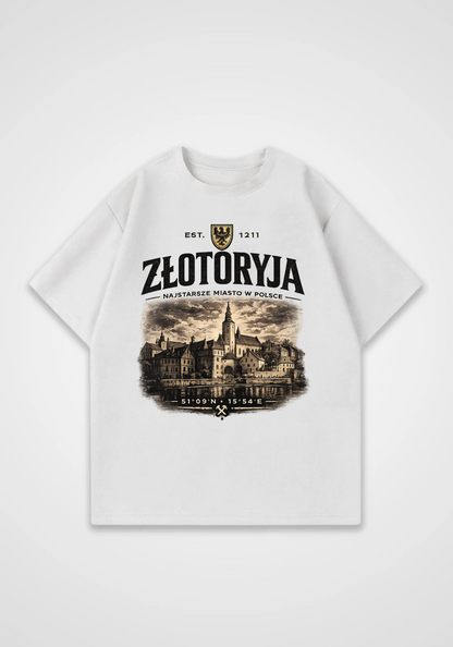 Złotoryja Oversized Shirt - White Front (Designed)