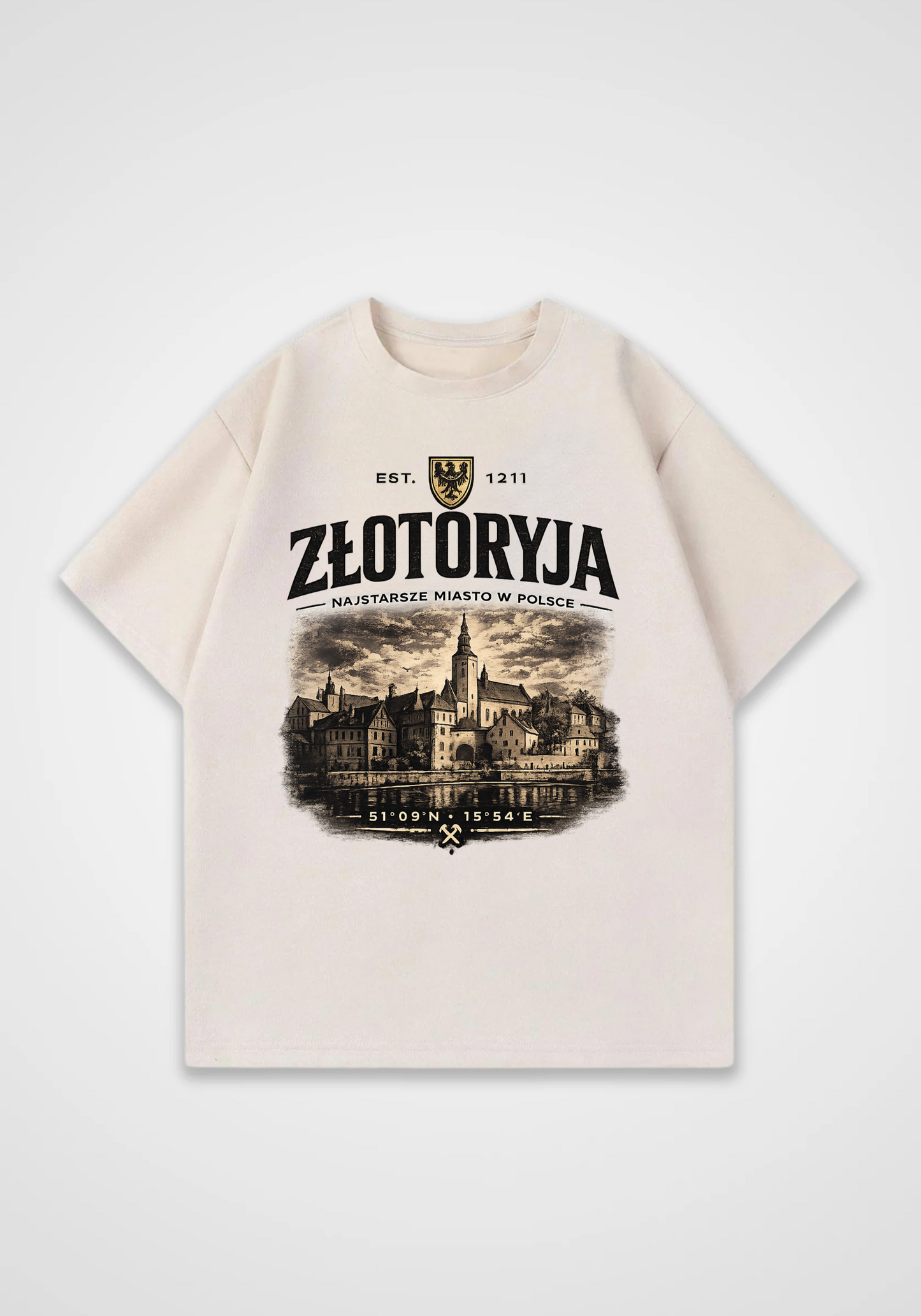 Złotoryja Oversized Shirt - Beige Front (Designed)