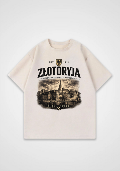 Złotoryja Oversized Shirt - Beige Front (Designed)