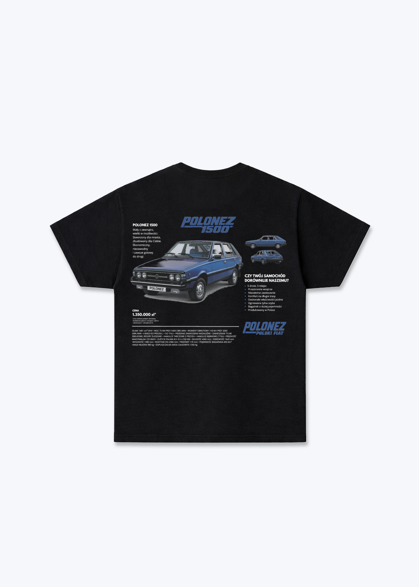 Fiat 126p Regular Shirt - Black Back (Designed)