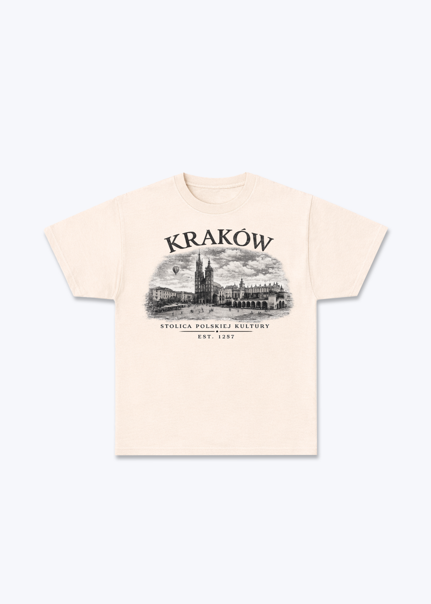 Kraków Regular Shirt - Beige Front (Designed)