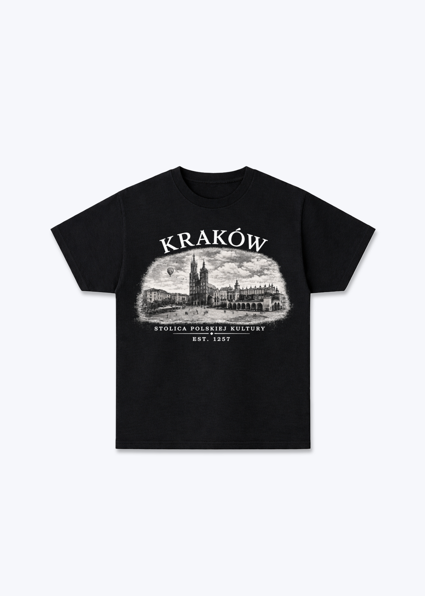 Kraków Regular Shirt - Black Front (Designed)