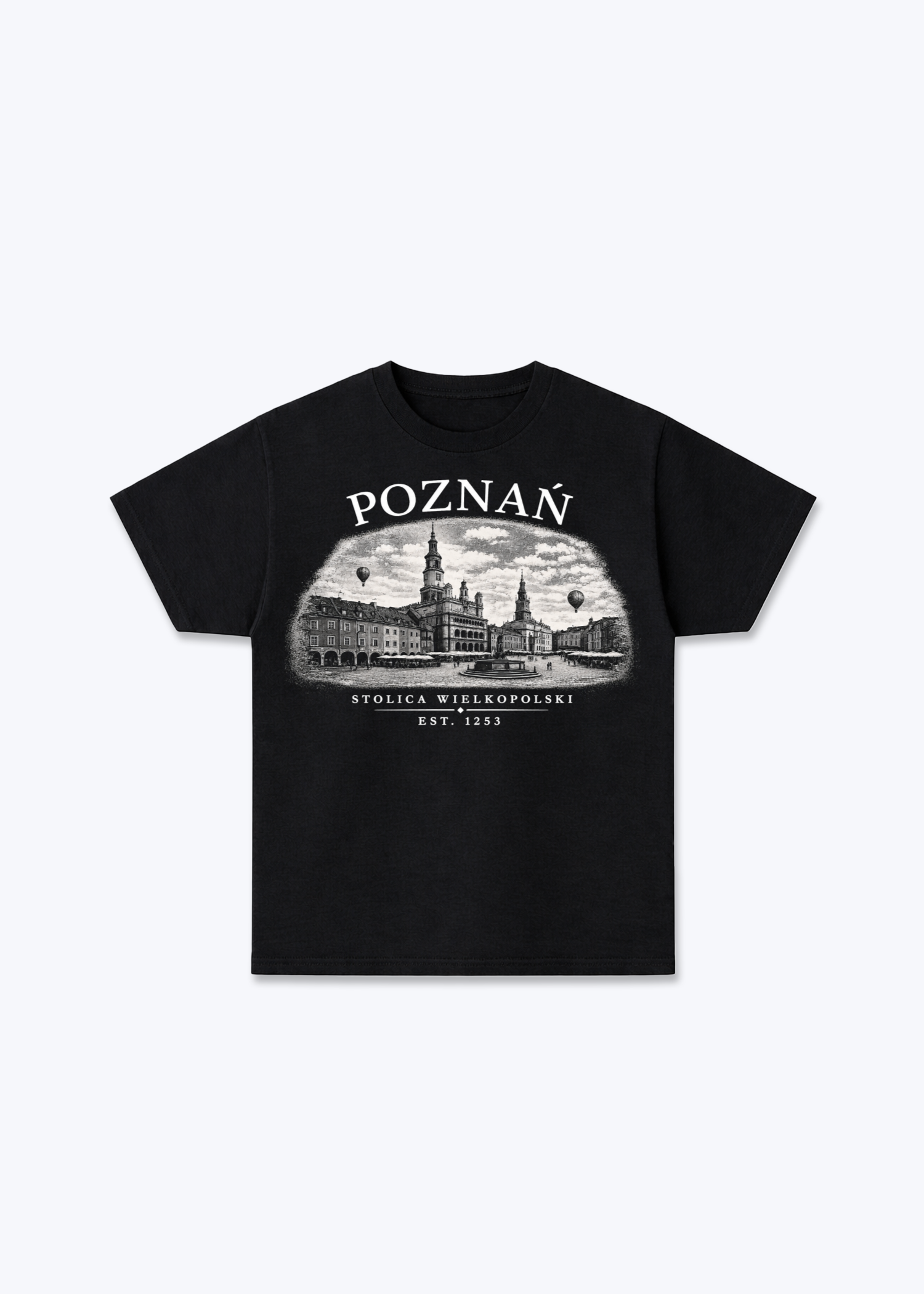 Poznań Regular Shirt - Black Front (Designed)