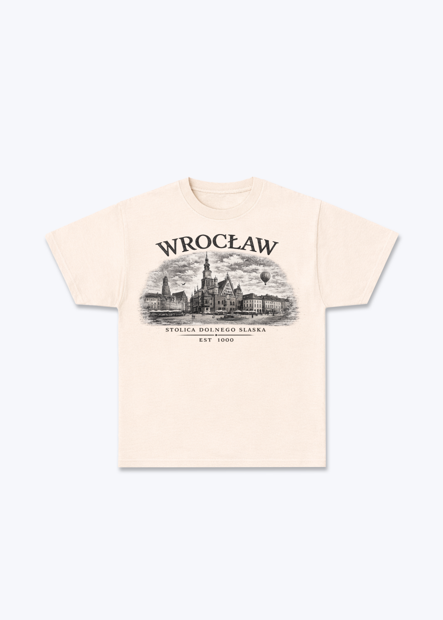 Wrocław Regular Shirt - Beige Front (Designed)