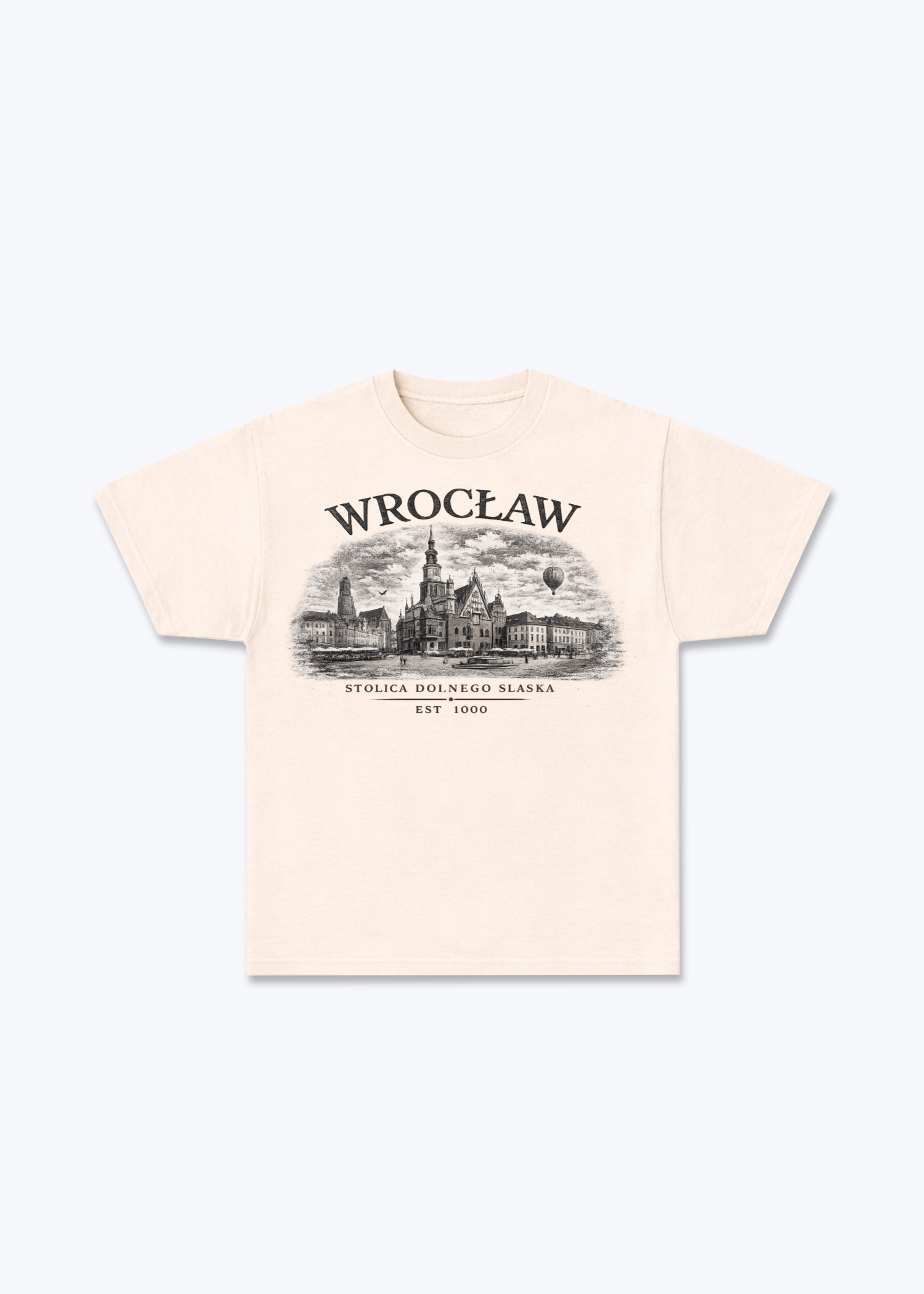 Wrocław Regular Shirt - Beige Front (Designed)