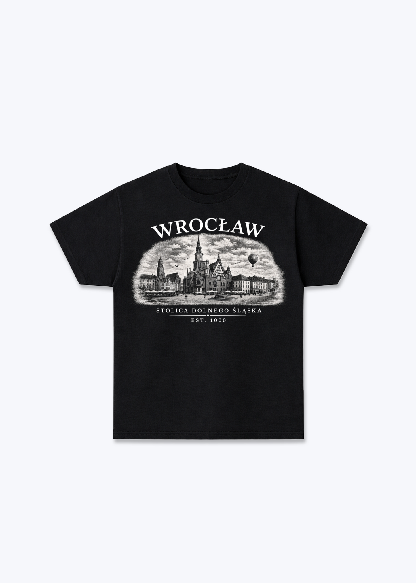 Wrocław Regular Shirt - Black Front (Designed)