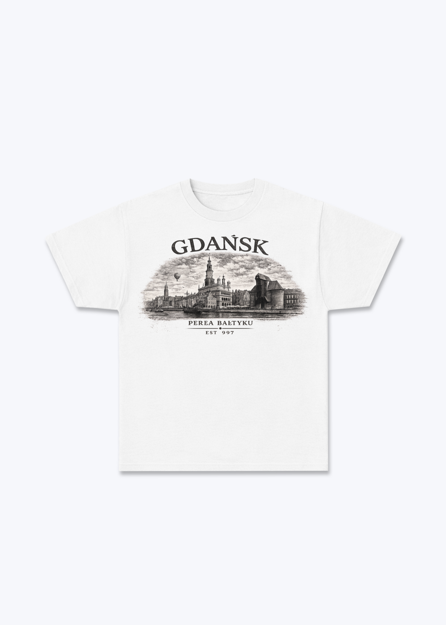 Gdańsk Regular Shirt - White Front (Designed)