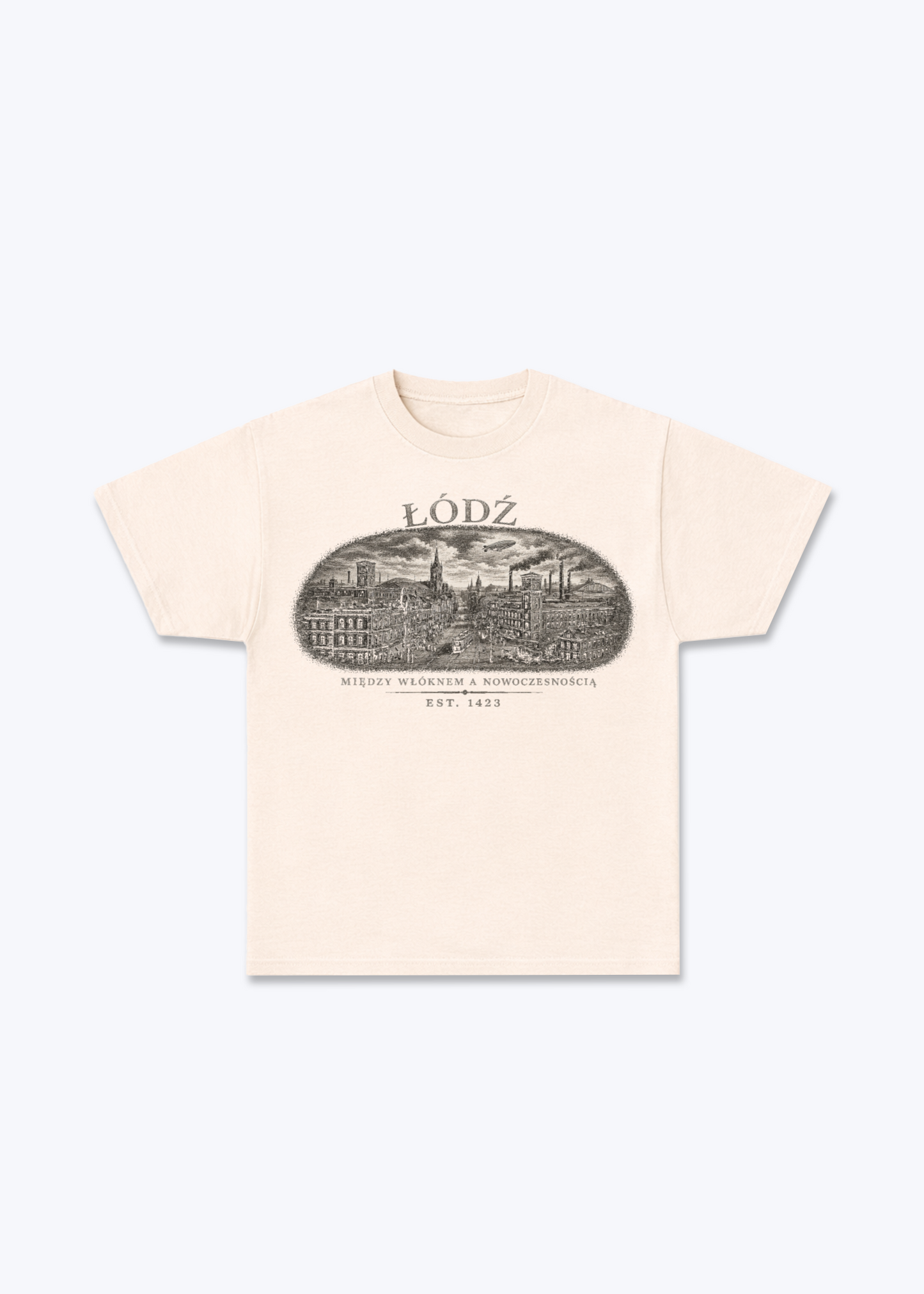 Łódź Regular Shirt - Beige Front (Designed)