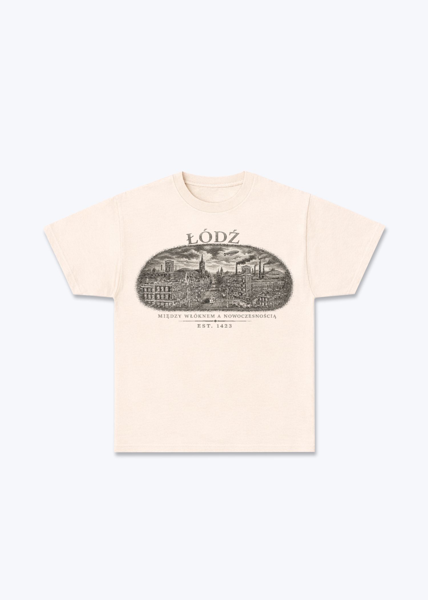 Łódź Regular Shirt - Beige Front (Designed)