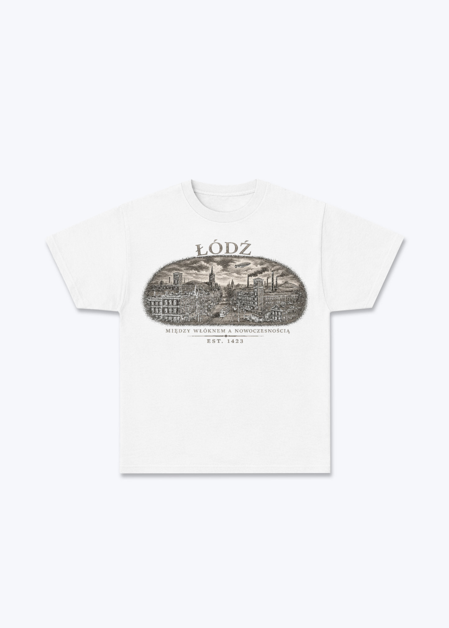 Łódź Regular Shirt - White Front (Designed)