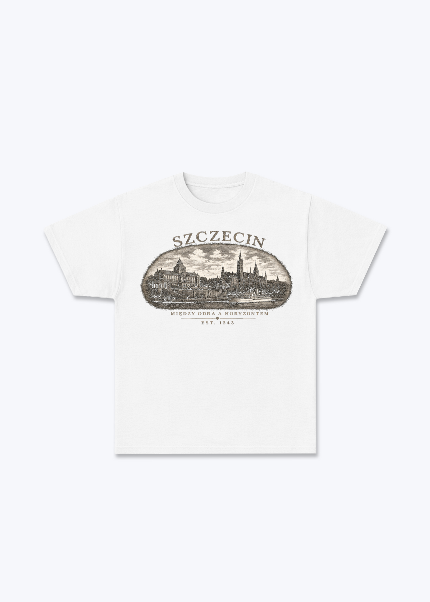 Szczecin Regular Shirt - White Front (Designed)
