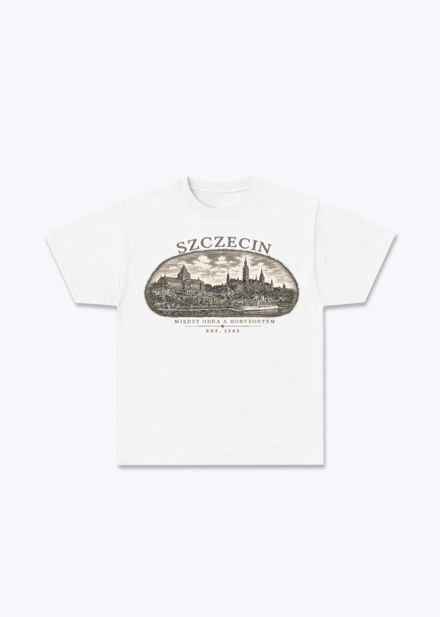 Szczecin Regular Shirt - White Front (Designed)