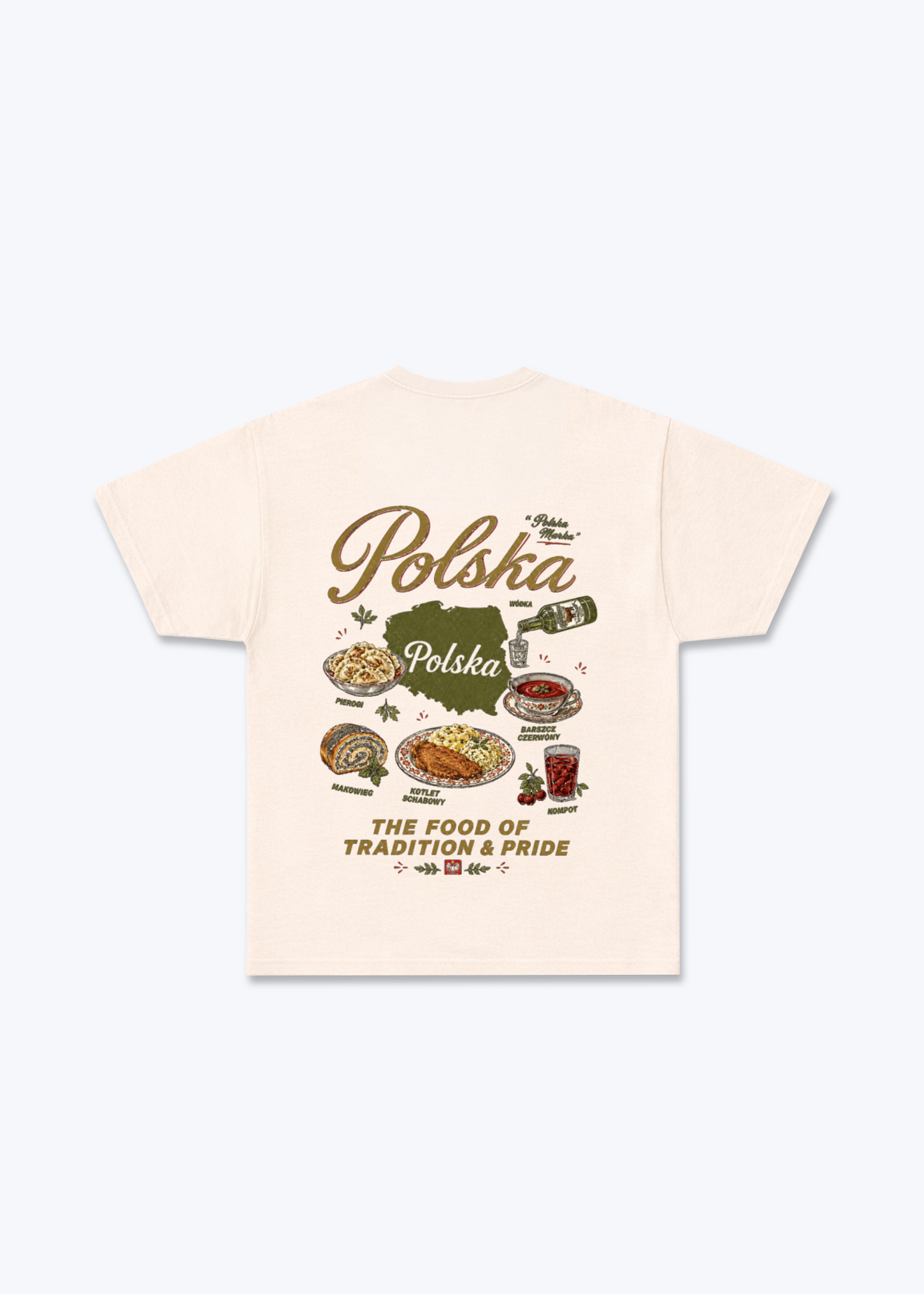 Polskie Potrawy Regular Shirt - Beige Back (Designed)